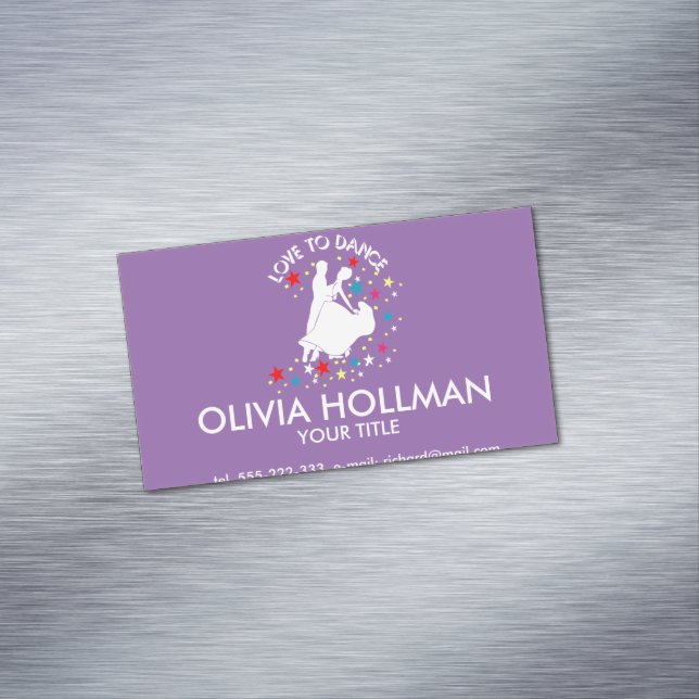 Cartão De Visitas Magnético Amor à dança (Posição Original)