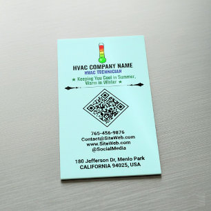 Cartão De Visitas Magnético Aquecimento e Refrigeração (Código QR, Logotipo e 