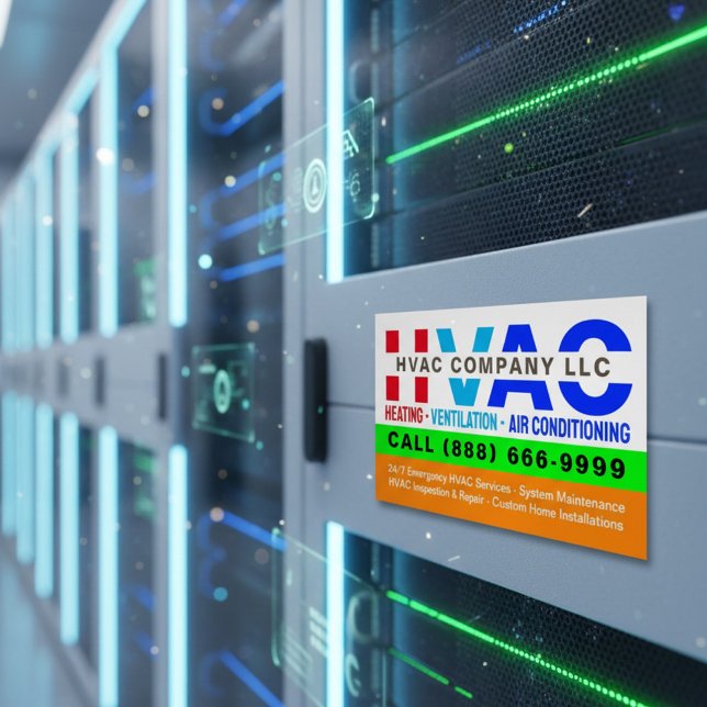 Cartão De Visitas Magnético Aquecimento, Ventilação e Ar Condicionado - Pro HV (HVAC magnet business cards)