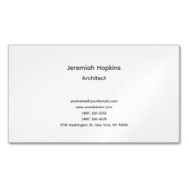 Cartão De Visitas Magnético Arquiteto Simples Branco Negro