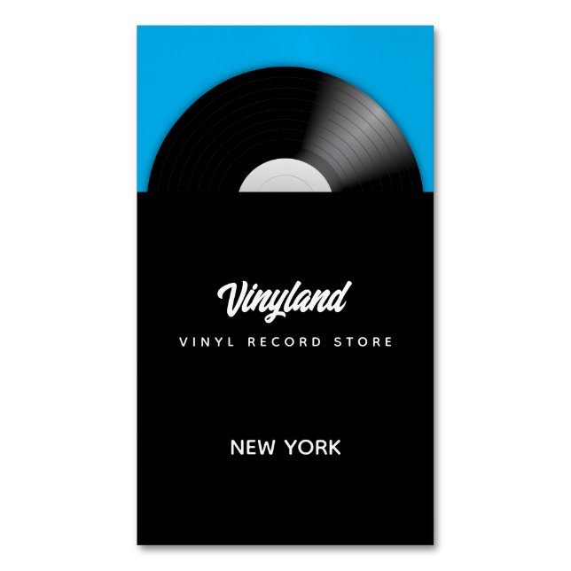 Cartão De Visitas Magnético Arquivo de Registro de Vinilo (Frente Vertical)