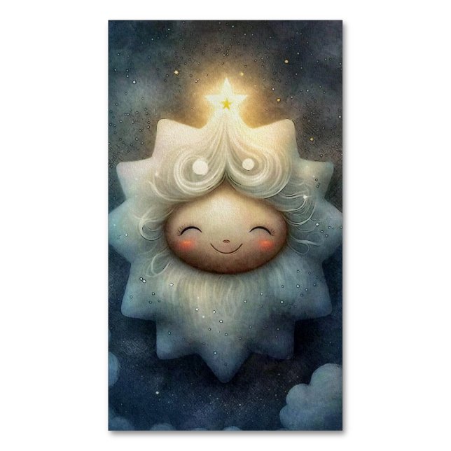 Cartão De Visitas Magnético Arte Mística Celestial (Frente Vertical)