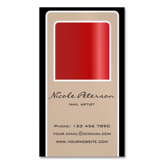 Cartão De Visitas Magnético Artista do prego - cartão magnético do prego (Frente Vertical)