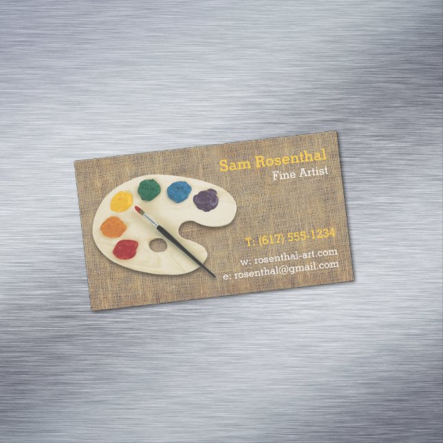 Cartão De Visitas Magnético Artista Fino | Profissional (Posição Original)