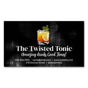 Cartão De Visitas Magnético Artsy Mistura Bebidas Cocktail