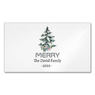 Cartão De Visitas Magnético Árvore botânica do pinheiro de feliz
