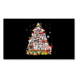 Cartão De Visitas Magnético Árvore de Natal Siberiana Luz Engraçada