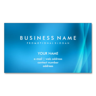 Cartão De Visitas Magnético Azul abstrato moderno profissional elegante