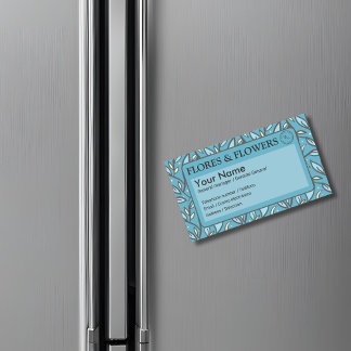 Cartão De Visitas Magnético Azul sai bilíngue