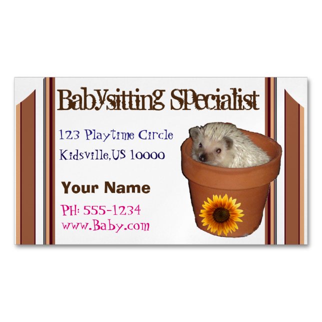 Cartão De Visitas Magnético Babysitting (Frente)