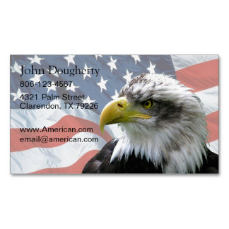 Cartão De Visitas Magnético Bandeira americana da águia americana patriótica