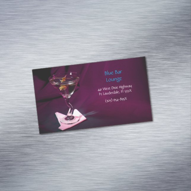 Cartão De Visitas Magnético Bar e Lounge da Blackberry Martini (Posição Original)
