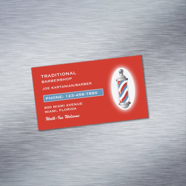 Cartão De Visitas Magnético Barbearia (Posição Original)