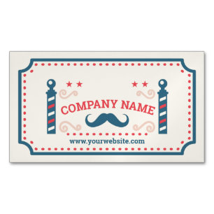 Cartão De Visitas Magnético Barbeiro retro