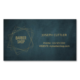 Cartão De Visitas Magnético Barber compre de luxo marinho de ouro magnético