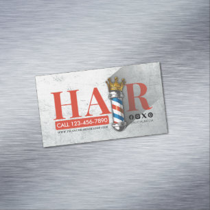 Cartão De Visitas Magnético Barber Hair Compra Rei Coroa Barbeiro Par Salão