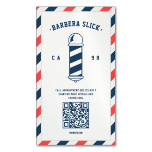 Cartão De Visitas Magnético Barbershop Moderno Barber - Barbeiro de Cabeleirei