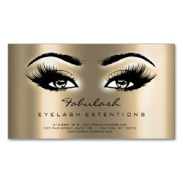 Cartão De Visitas Magnético Beauon Salon Sepia Dourado Endereço Makeup Lashes