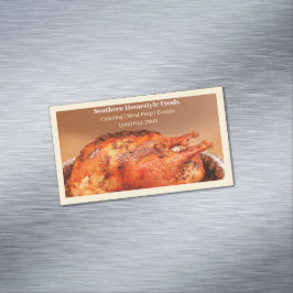 Cartão De Visitas Magnético Beige Homyle Cozinhou Comidas preparadas para carn
