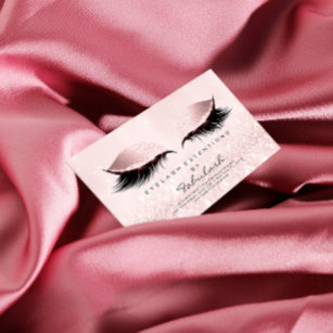 Cartão De Visitas Magnético Beleza Salon Pastel Glitter Adress Makeup Pink
