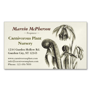 Cartão De Visitas Magnético Berçário da planta carnívora