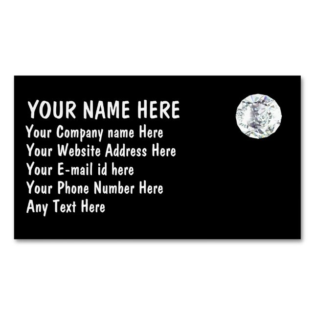 Cartão De Visitas Magnético Bg preto em losango (Frente)