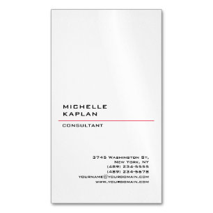 Cartão De Visitas Magnético Black & White Modern Professional Exclusivo