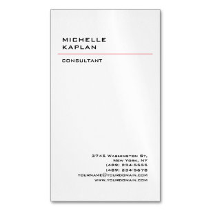 Cartão De Visitas Magnético Black & White Modern Professional Exclusivo