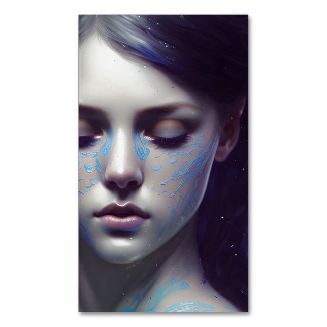 Cartão De Visitas Magnético Blue Lace Emeraud Mermaid 8k (Frente Vertical)