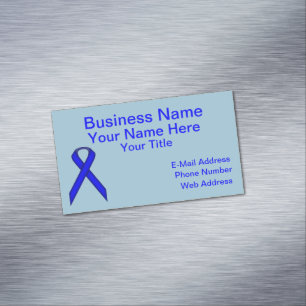 Cartão De Visitas Magnético Blue Standard Ribbon por Kenneth Yoncich