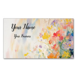 Cartão De Visitas Magnético Blumenmotiv in Ölfarben