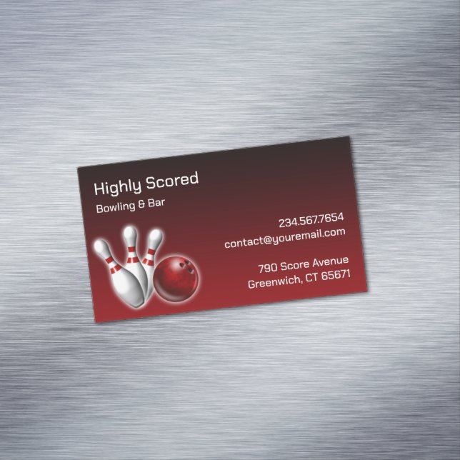 Cartão De Visitas Magnético Boliche (Posição Original)