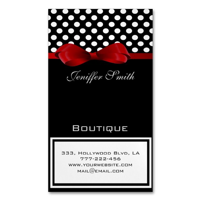 Cartão De Visitas Magnético Bolinhas quic elegantes profissionais arco vermelh (Frente Vertical)