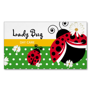 Cartão De Visitas Magnético Bonita Bolinhas Lady Bug