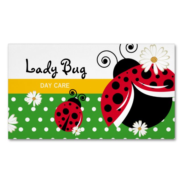 Cartão De Visitas Magnético Bonita Bolinhas Lady Bug (Frente)