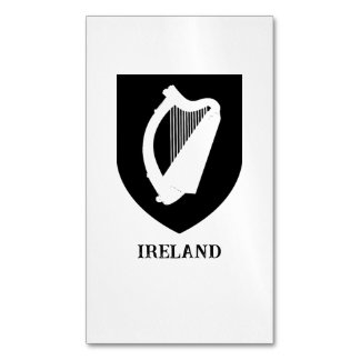 Cartão De Visitas Magnético Brasão de Armas Irlandês Arte Minimalista Preto e