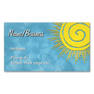 Cartão De Visitas Magnético Brilho Amarelo Sol em Céu Azul Personalizado