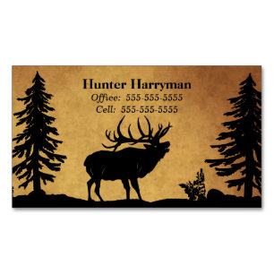 Cartão De Visitas Magnético Bull Elk Hunter Outfitters Professional
