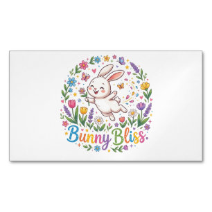 Cartão De Visitas Magnético Bunny Bliss   Camiseta de Amante de Coelho Fofo  