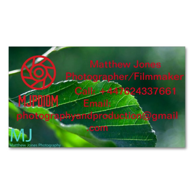 Cartão De Visitas Magnético Business cards (Frente)