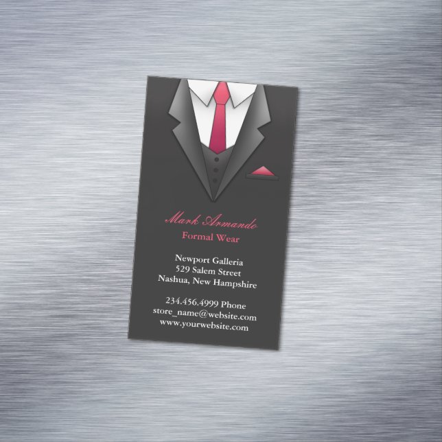Cartão De Visitas Magnético Businessman Suit (Posição Original)