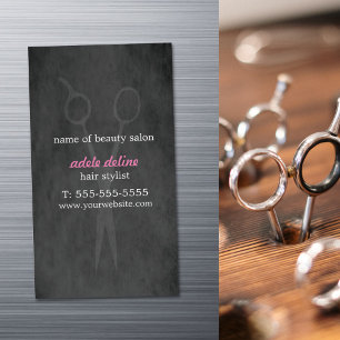 Cartão De Visitas Magnético Cabeleireiro cor-de-rosa cinzento elegante