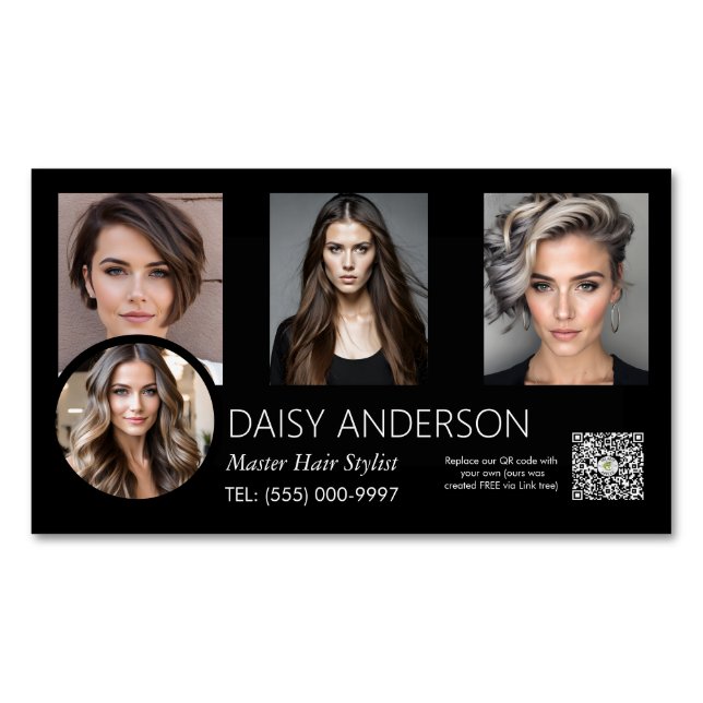 Cartão De Visitas Magnético cabeleireiro de cabeleireiro para casa de pequenas (Frente)