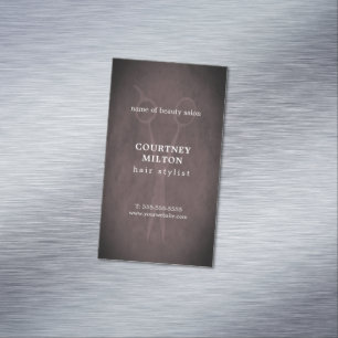 Cartão De Visitas Magnético Cabeleireiro elegante minimalista da textura