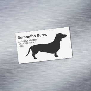 Cartão De Visitas Magnético Cabelo Curto Dachshund - Silhouette 1