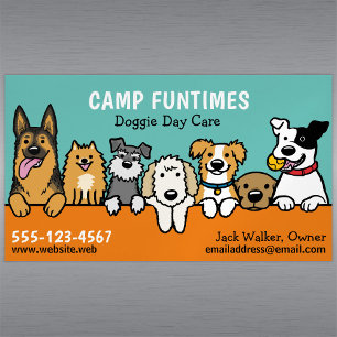 Cartão De Visitas Magnético Cachorro Cachorro Pet Sentado Cartoon Cachorro Pês
