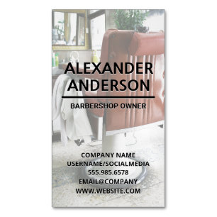 Cartão De Visitas Magnético Cadeira de Barbershop