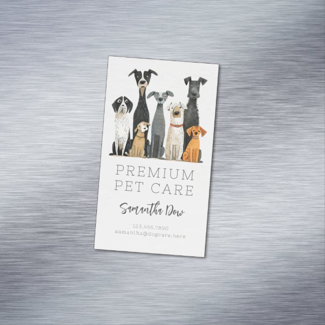 Cartão De Visitas Magnético Cães Cachorros Cachorros Pet Sitter Cachorro (Posição Original)