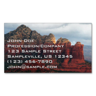 Cartão De Visitas Magnético Café Pot Rock Nublado em Sedona Arizona