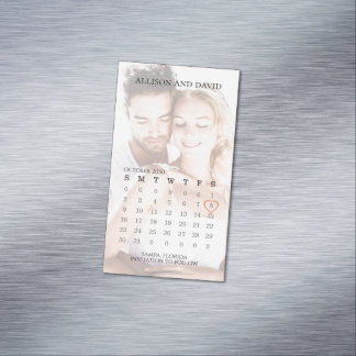 Cartão De Visitas Magnético Calendário Simples Tendência Foto Seis Ímputo de L